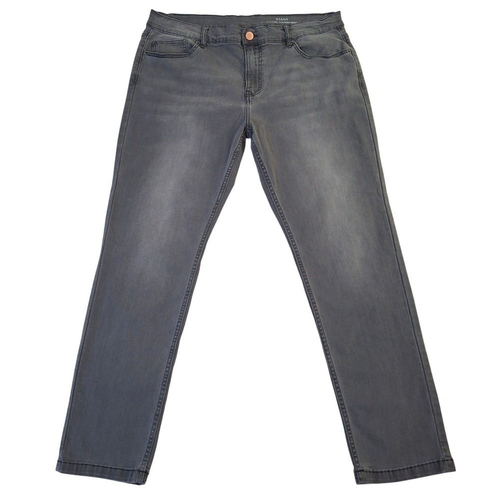 Mugsy Beans Jeans Men's 38x32 Gray Slim Straight Stretch Denim